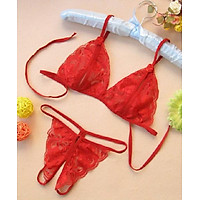 Bộ Đồ Lót Hình Bướm Phối Ren Quần Lọt Khe Áo Bra Xuyên Thấu Sexy Quyến Rũ - Trắng