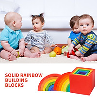 Baby Toys Large Rainbow Stacker Wooden Toys For Kids Creative Building Blocks