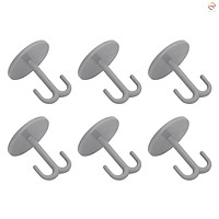 Bộ 6 Móc Treo Đồ Gắn Dưới Tủ Chén / Kệ Bếp / Phòng Tắm Không Cần Khoan Lỗ