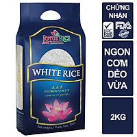 Gạo Ngọc Sen Lotus Rice 2kg - Cơm mềm dẻo ít - Chuẩn xuất khẩu