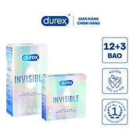 Combo Bao cao su Durex Invisible Extra Thin Extra Sensitive hộp 10 bao và hộp 3 bao