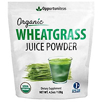 Organic Wheatgrass Juice Powder - Grown in USA, Raw, Vegan, Non-GMO - 100% Pure Grass Juice Superfood Supplement - No Juicer Required - Amazing Healthy Green Boost for Recipes or Smoothies - 4.5 oz