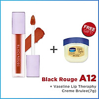 Son Kem Lì Black Rouge A12 Air Fit Velvet Tint + Tặng 1 Sáp dưỡng môi Vaseline Lip Therapy (Original, Rosy Lips hoặc Creme Brulee)