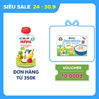 Dinh dưỡng 100% Trái cây nghiền Organic HiPPiS Dâu tây, Chuối, Táo