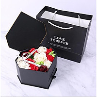 Quà Valentine 14/2 Tặng Bạn Gái - Hộp Hoa Hồng Sáp Tim Hương Thơm 3 Năm Có Ngăn Đựng Quà Cao cấp Sang Trọng