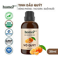 Tinh dầu thiên nhiên Quýt Homer - Dung tích 20ml / 100ml - Đạt chuẩn kiểm định cao cấp - An toàn cho sức khỏe - Đa công dụng