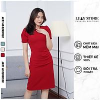 Đầm nữ thiết kế LUXY V27 cổ tròn đủ size từ 42kg - 65kg