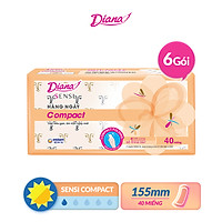 Combo 6 Băng vệ sinh hàng ngày Diana Sensi Compact không cánh gói 40 miếng