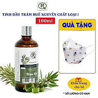 Tinh dầu tràm Huế 100% nguyên chất loại 1 HỒNG TÂM 100ml xông phòng, đuổi muỗi, giữ ấm cơ thể tặng kèm khẩu trang cho bé