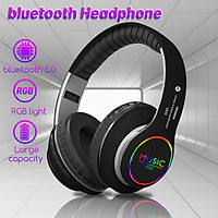 LED Wireless bluetooth Headphone Folding Noise Cancelling Stereo Headset