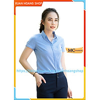 Áo Sơ Mi Nữ Kẻ Sọc Mc Fashion A206, Size S, M, L, Xl, 2xl, Màu Hồng, Xanh Dương Nước Biển, Tay Ngắn Cộc, Đẹp