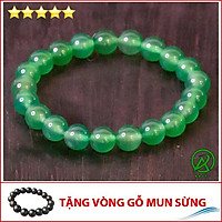 V238-08 Vòng phong thủy mã não xanh lá - Mệnh Mộc - Hỏa V238-08(GM)-Kèm Vòng Phong Thủy Gỗ Mun