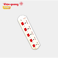 Ổ cắm Điện Quang ĐQ ESK 5W.SM750SL (5 lỗ 3 chấu dây 5 mét màu Trắng Đỏ)