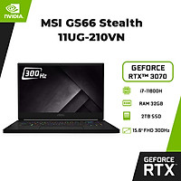 Laptop MSI GS66 Stealth 11UG-210VN (Core i7-11800H/ 32GB (16GBx2) DDR4 3200MHz/ 2TB SSD PCIE G3X4/ RTX3070 Max-Q 8GB GDDR6/ 15.6 FHD IPS, 300Hz/ Win10) - Hàng Chính Hãng