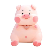 Thú bông heo ú nơ tim có cánh lông mịn ngồi TC - Size Vừa