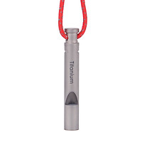 Ultralight Titanium Emergency Whistle with Cord Outdoor Survival Camping Hiking Exploring
