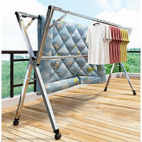 Sào phơi quần áo gấp gọn thông minh AVOHOME cải tiến bánh xe có Phanh, giá giàn phơi đồ BỀN ĐẸP TIỆN DỤNG