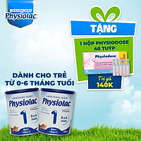 (Tặng 1 hộp Physiodose) Bộ 2 lon sữa bột Physiolac 1 400g (Bổ sung DHA)