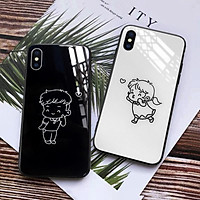 Ốp lưng dành cho iphone kính cặp đôi yêu thương cho iphone 6 s plus 7 8 plus Xr X s max 11 11 pro max 12 mini 12 pro max