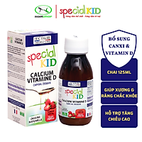 SPECIAL KID CALCIUM VITAMINE D - Siro Bổ sung Canxi và Vitamin D giúp xương, răng chắc khỏe - Hỗ trợ phát triển chiều cao ở trẻ nhỏ - Nhập khẩu Pháp (125ml)