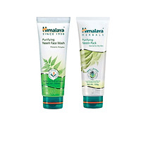 Bộ đôi sản phẩm dành cho da mụn giúp kiềm dầu, làm sạch sâu, ngừa mụn ( Purifying Neem Face Wash 100ml, Neem Face Pack 100 ml)