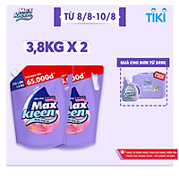 Combo 2 Túi Nước Giặt Xả Maxkleen Hương Hoa Nắng (3.8kg/túi)