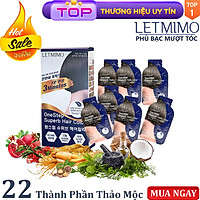 Thuốc nhuộm tóc gội Đen LETMIMO, set 7 gói màu 2N