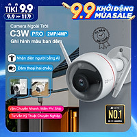 Camera EZVIZ C3W PRO 2MP & 4MP, WI-FI Không Dây, IP67 Ngoài Trời, Ghi Hình Màu Ban Đêm, Âm Thanh 2 Chiều, Đèn và Còi Báo Động, Tích Hợp AI--Hàng Chính Hãng