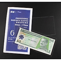 SIZE 6 [THƯỜNG DÙNG] - Túi 50 miếng phơi nilon đựng tiền giấy và tem chuyên dụng , kích thước 80x170 mm