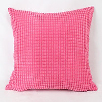 Rose Red Corduroy Plush Throws Cushion Cover Home Decorative Pillow Case