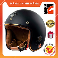 Mũ bảo hiểm 3/4 đầu NAPOLI SH Ruby đen nhám - Hàng Chính hãng