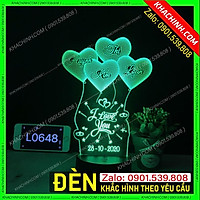 Đèn khắc laser Quà Tặng Tình Yêu I LOVE YOU ( L0648 -V)- Quà tặng sinh nhật , …