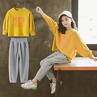 Bộ quần áo "ALL CITY" 14-45kg dành cho bé gái 4-14 tuổi mã thu đông. Đáng yêu, xinh xắn. Co giãn. Hàng may kỹ.