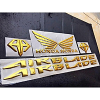 BỘ TEM NỔI DÁN XE AIR BLADE, CÁNH CHIM, LOGO AB