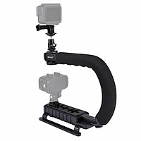 Puluz U-Shaped Portable Handheld Camera Holder Video Handle Dv Bracket C-Shaped Steadicam Stabilizer Kit For All Slr - Black
