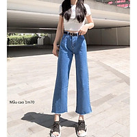 QUẦN JEAN DÀI ỐNG RỘNG LƯNG TRƠN BASIC - QUẦN BÒ NỮ CULOTTES SUÔNG N - T 66