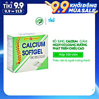Thực phẩm chức năng bổ xương bổ sung Calcium ( canxi) và Vitamin D3- Calcium softgel – Robinson Pharma Usa - Hộp 100 viên