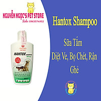 Hantox Shampoo Hanvet - Sữa tắm ngăn ngừa ve rận, chấy, bọ chét cho chó mèo xanh nhũ bạc chai 200ml