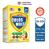  Sữa Non Colos Multi A1 hỗ trợ tăng cường sức đề kháng cho trẻ hộp 25 gói x 14g, dinh dưỡng cho bé phát triển toàn diện
