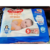 Tã Quần Sơ Sinh Huggies Dry Newborn S24 (24 Miếng) - Bao Bì Mới