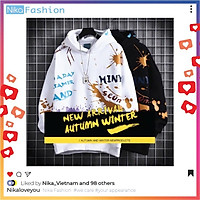 Nikafashion Áo Hoodie Nón Unisex Nam Nữ Chất Vải Nỉ Freesize 1 kích cỡ Form Dáng Rộng Dưới 65kg Mặc Đẹp H.I.N.K.N.I.G.H