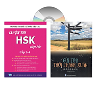 Sách - combo: Luyện thi HSK cấp tốc tập 2 (tương đương HSK 3+4 kèm CD) + Gởi tôi thời thanh xuân song ngữ Trung việt có phiên âm có mp3 nghe +DVD tài liệu