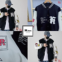 Áo Khoác Bomber Chữ K Phối Tay Da 2 Bên Chất Liệu Nỉ Phong Cách Thể Thao, Nam Nữ, Unisex Có Ảnh Thật Và Video M.Store