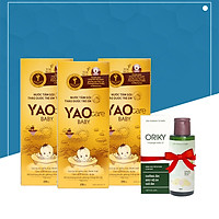 Combo 3 Chai Nước tắm thảo dược Yaocare Baby - DK Pharma 250ml tặng 1 Dầu massage Oriky60ml