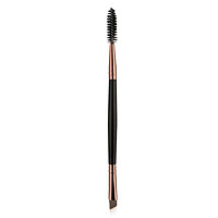 Gobestart Duo Brow Makeup Brush Wood Handle Double Sided Eyebrow Flat Angled Brushes