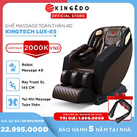 Ghế Massage Toàn Thân Cao Cấp KING EDO 4D LUX-X5 - Máy Mát xa Nhiệt - Ray SL Chuyên Sâu Cho Cổ, Vai, Gáy, Lưng, Eo, Chân - Giảm Đau Mỏi Toàn Thân Cho Dân Văn Phòng, Gymer, Người Già, Người Lao Động Nặng - Hàng Chính Hãng