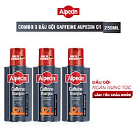 Combo 3 Dầu gội Caffeine Alpecin C1 250ml, ngăn rụng tóc và kích thích tóc mọc chắc khỏe, cho nam