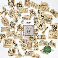 bộ 45 hình dán sticker trang trí sổ tay, nhật kí độc đáo phong cách cổ điển, vintage/ bullet journal sticker - wt074