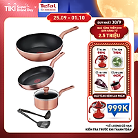 Bộ nồi chảo Tefal Cook & Shine 5 món gồm Chảo chiên 24 cm, Chảo xào 28cm, Quánh 18cm, Sạn và Vá - Hàng chính hãng