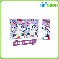 Lốc 4 Hộp Sữa Nestlé Gấu Hương Việt Quất 180ml